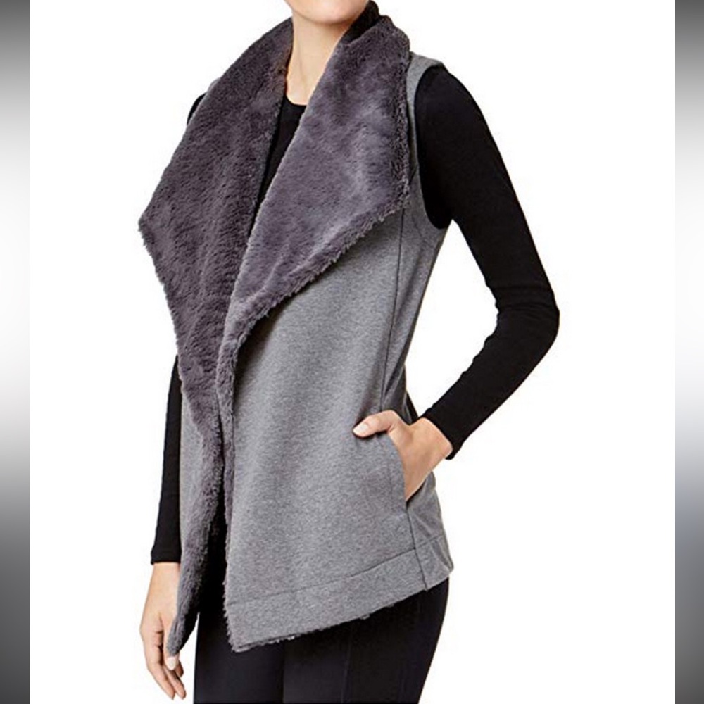 NEW Ideology open front next w fur trim